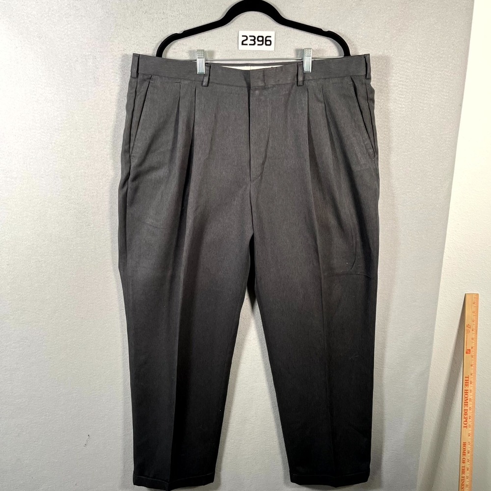 Savane Dress Pants‎ Mens 40x30 Black Pleated Front Cuffed Hem Formal Business